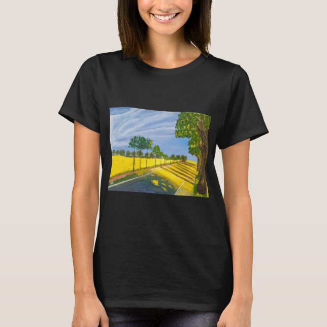 Golden Fields and Path T Shirt (Framsida)