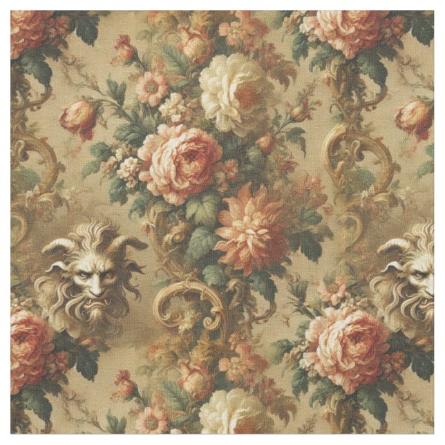 Golden Fiend - Gothic Classic Tile Tyg (Närbild)