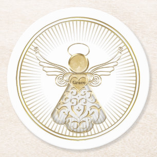 Golden Filigree-julängen av Grace Underlägg Papper Rund