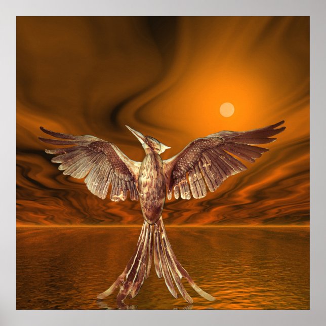 Golden Fire-fågel Poster (Framsidan)