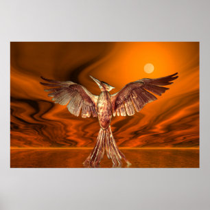 Golden Fire-fågel Poster