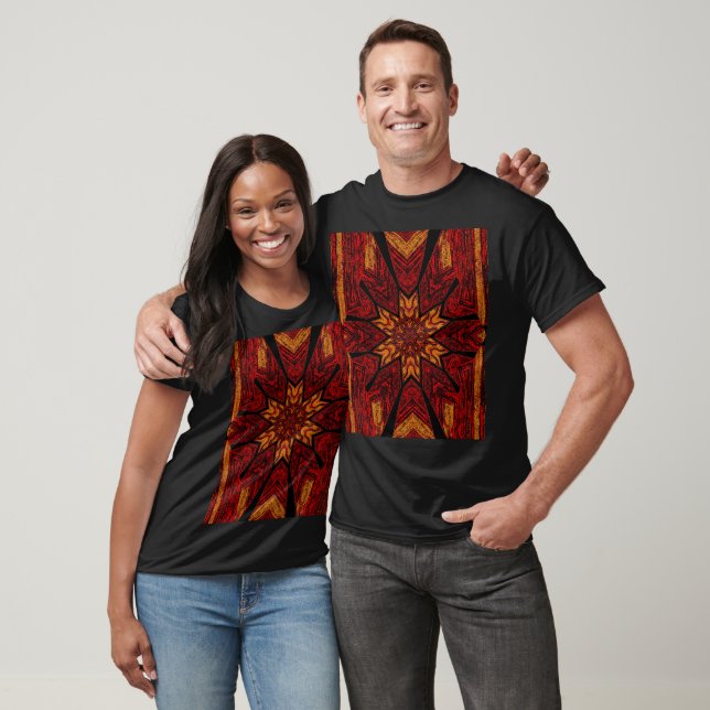 Golden Fire Star Bohemian Floral Graphic T Shirt (Unisex)