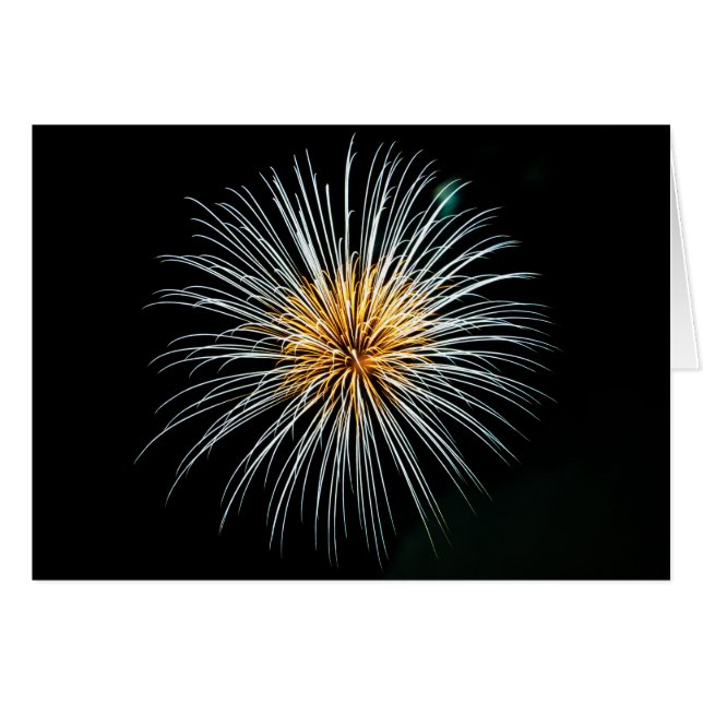 Golden Fireworks Hälsningskort (Framsidan Horizontal)