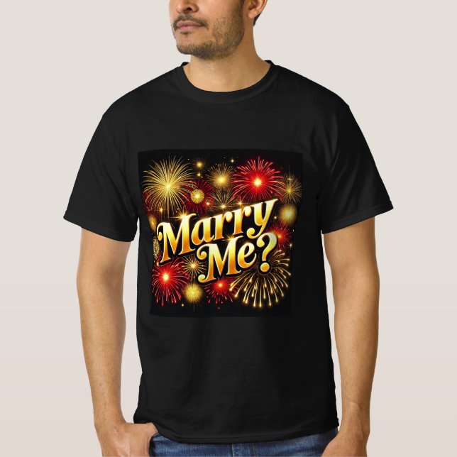 Golden Fireworks Marry Me Manar Tshirt T Shirt (Framsida)