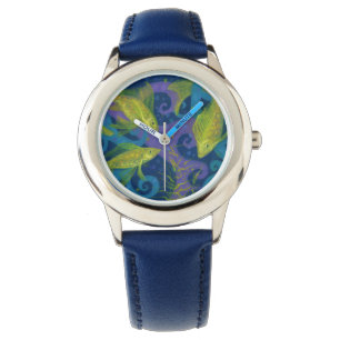 Golden Fishs, Pisces, fish, nautical underwater Armbandsur
