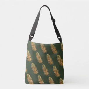 Golden fjäthers Grönt Gift TagTote Bag Axelväska