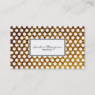Golden Flake White Polka dots Visitkort