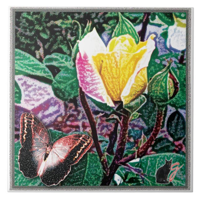 Golden Flame Ceramic Tile Kakelplatta (Framsidan)