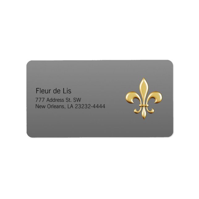 Golden Fleur De Lis Adressetikett (Framsidan)