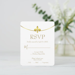 Golden Fleur de Lis Bröllop OSA Card Kort