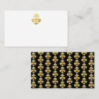 Golden Fleur de Lis Damask Mottagningskort