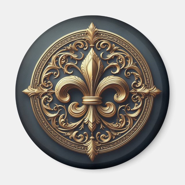 Golden Fleur De Lis Magnet (Framsidan)