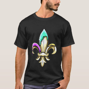 Golden Fleur de Lis med Lila Grönt och Golden C T Shirt