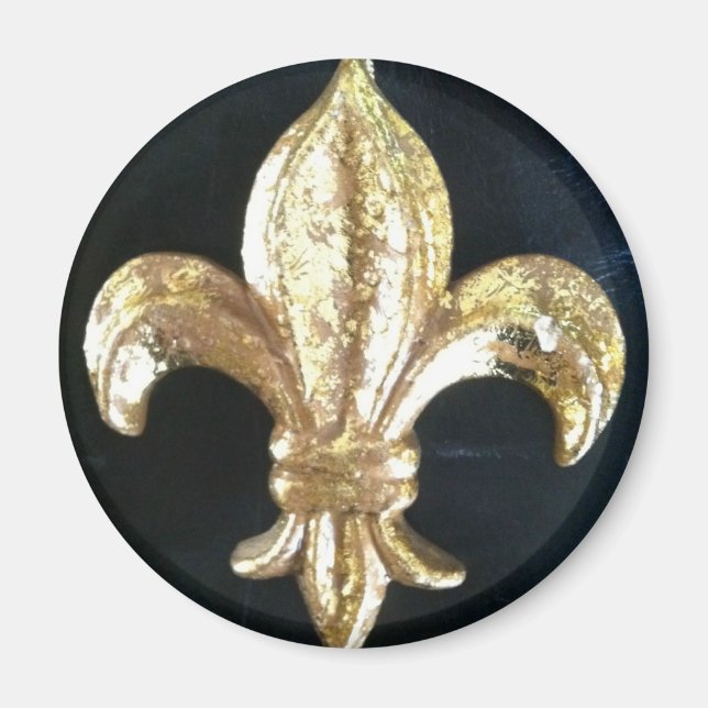 GOLDEN FLEUR DE LIS ON BLACK MAGNET (Framsidan)