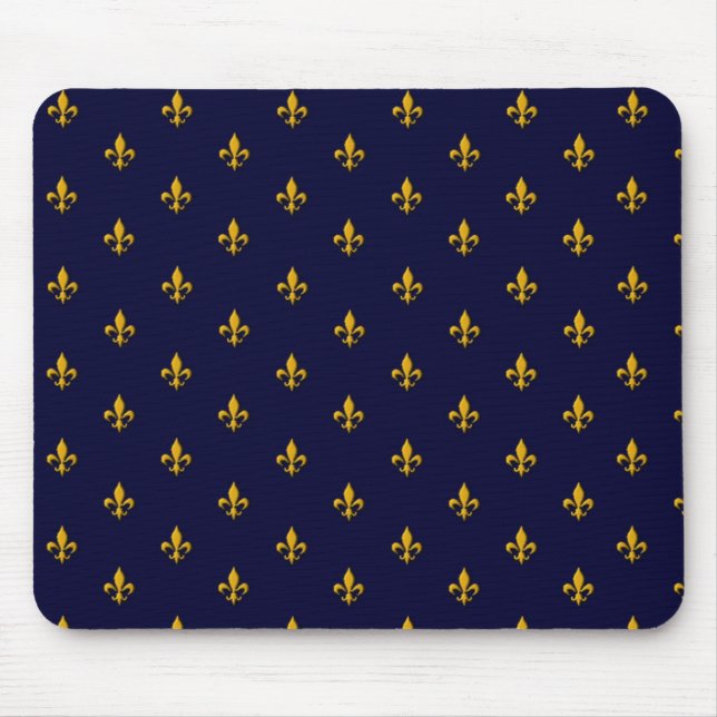 Golden Fleur de Lis on Navy Blue Musmatta (Framsidan)
