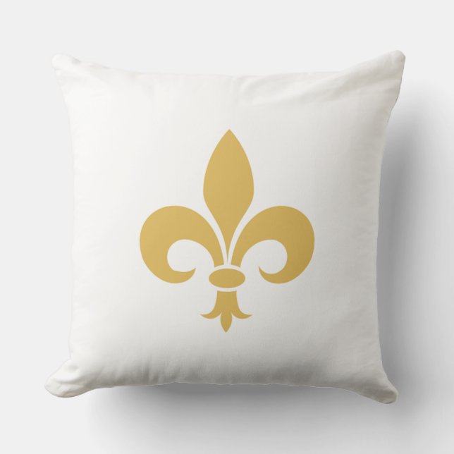 Golden Fleur de Lis on White Kudde (Framsida)