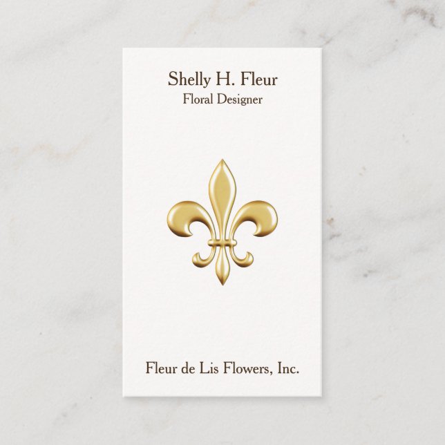 Golden Fleur De Lis Visitkort (Framsida)