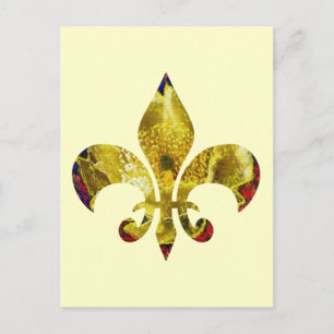 Golden Fleur-de-Lis; Zazzle Rocks Tattoo Series Vykort