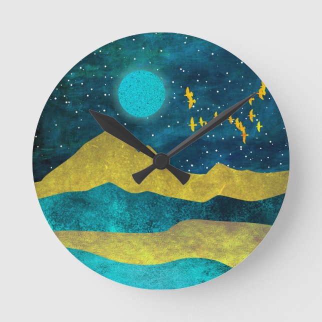 Golden Flock Rund Klocka (Framsida)