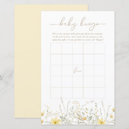 Golden Floral | Baby Bingospelkort