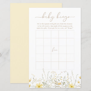 Golden Floral Baby Bingospelkort