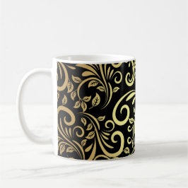 golden floral kaffemugg