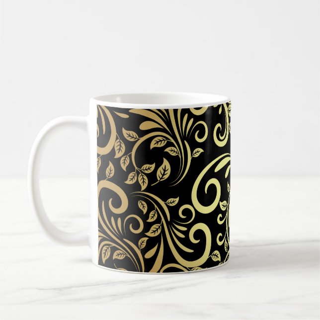 golden floral  kaffemugg (Vänster)