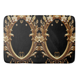 Golden Floral Ornate Bath Mat Badrumsmatta