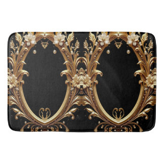 Golden Floral Ornate Bath Mat Badrumsmatta
