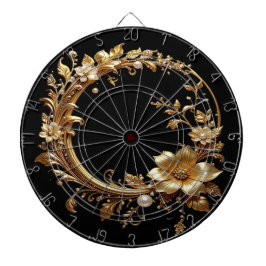 Golden Floral Ornate Dartboard Darttavla