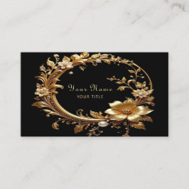 Golden Floral Ornate Frame Business Card Visitkort