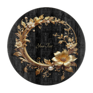 Golden Floral Ornate Frame Cutting Board