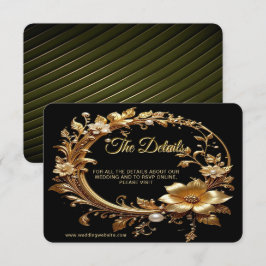 Golden Floral Ornate Frame Detail Tilläggskort