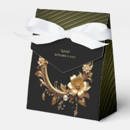 Golden Floral Ornate Frame Favor Box Presentaskar