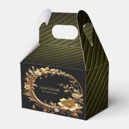 Golden Floral Ornate Frame Favor Box Presentaskar