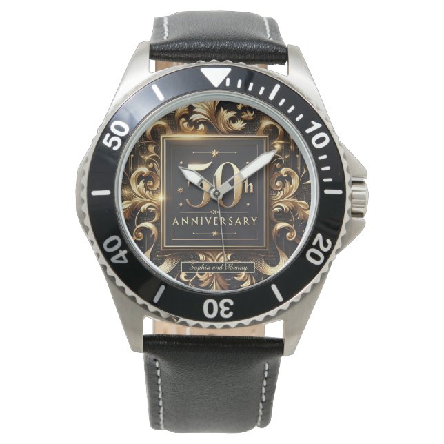 Golden Flourish: 50-årsjubileum design Armbandsur (Framsida)