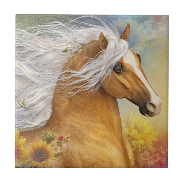 Golden Flower Art Tile Kakelplatta (Framsidan)