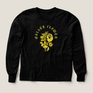Golden Flower – Embroidered-Style Luxury Design T Shirt