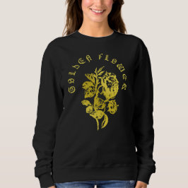 Golden Flower – Embroidered-Style Luxury Design T Shirt