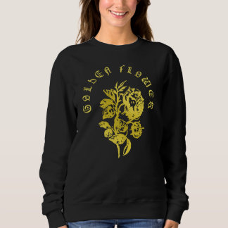 Golden Flower – Embroidered-Style Luxury Design T Shirt