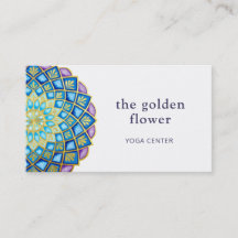 Golden Flower Mandala Blue Lila