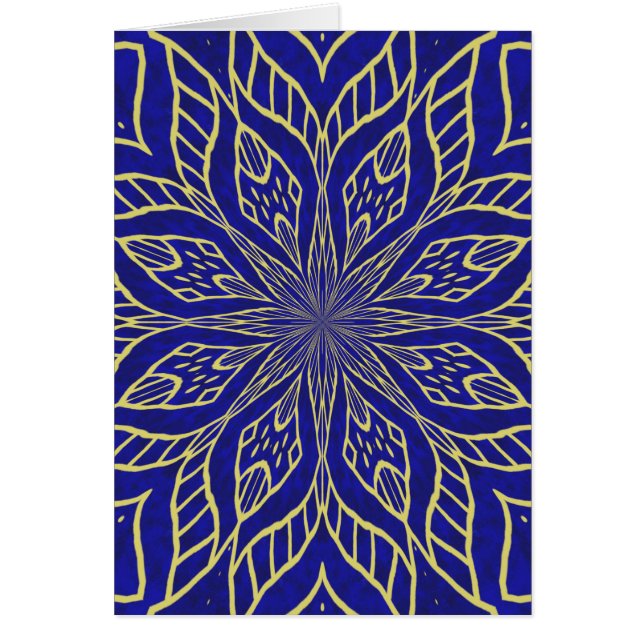 Golden Flower Mandala Hälsningskort (Framsidan)