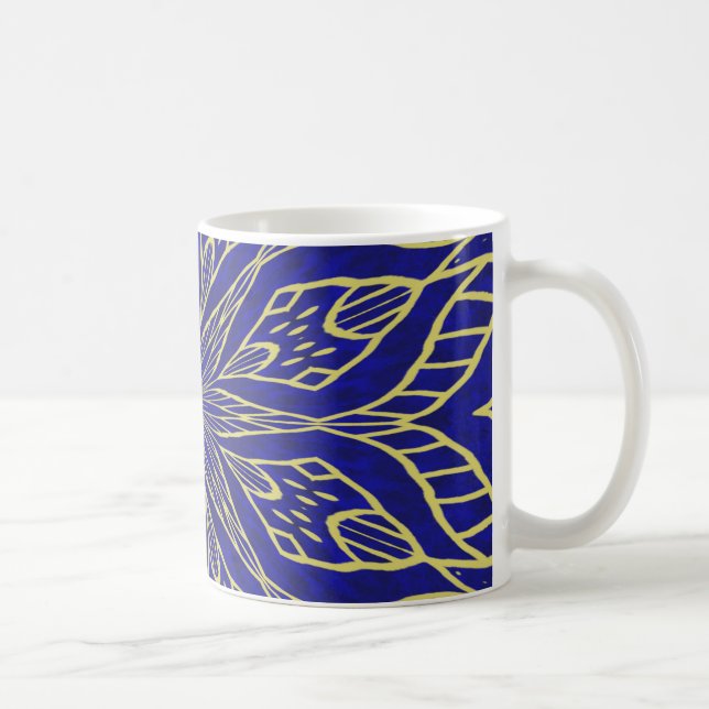 Golden Flower Mandala Kaffemugg (Höger)