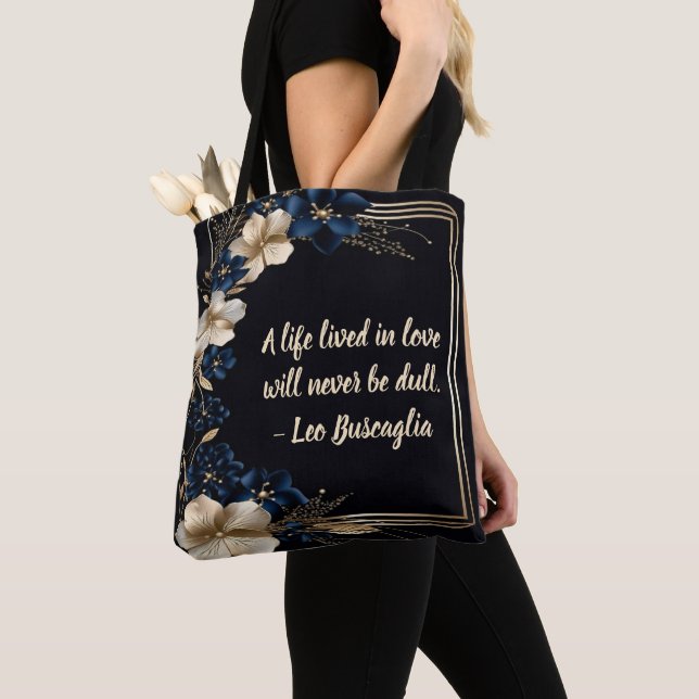 Golden Flower Ram Tote - ett liv väl livat Tygkasse (Närbild)