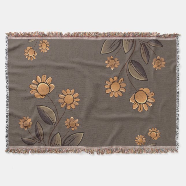 Golden Flowers Filt (Framsidan)