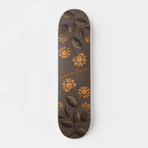 Golden Flowers Mini Skateboard Bräda 18,5 Cm