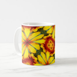 Golden Flowers Mönster Kaffemugg