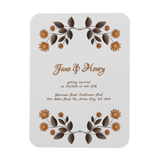 Golden Flowers och Heart Magnet (Vertikal)