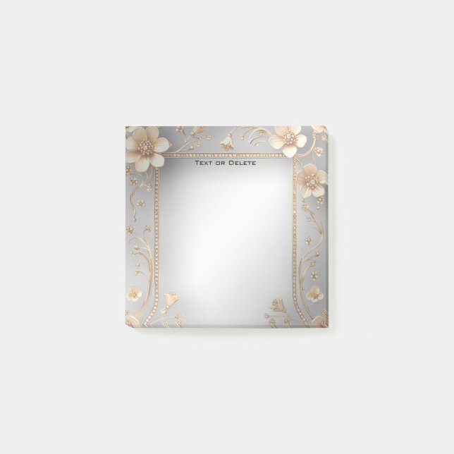 Golden Flowers Post it Notes Post-it Block (Framsida)