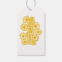 Golden Flowers Thank you! Presentetikett